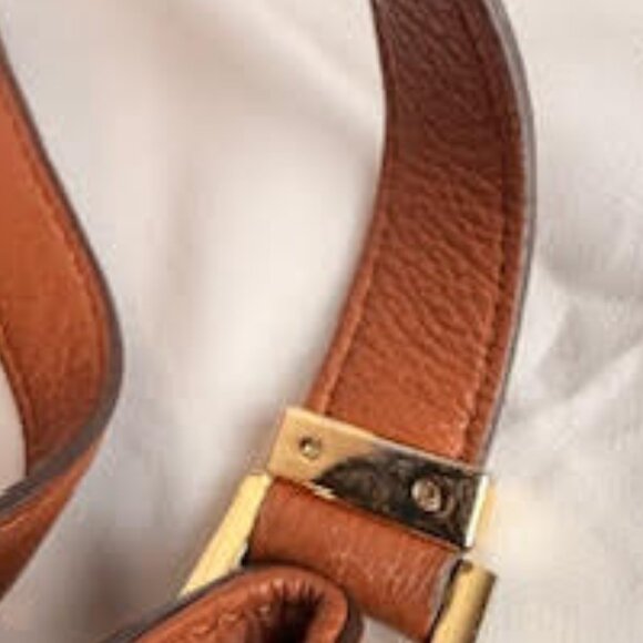 Michael Kors Fulton Large Drawstring Hobo Bag | Cognac Pebbled Luggage Leather - Picture 9 of 12